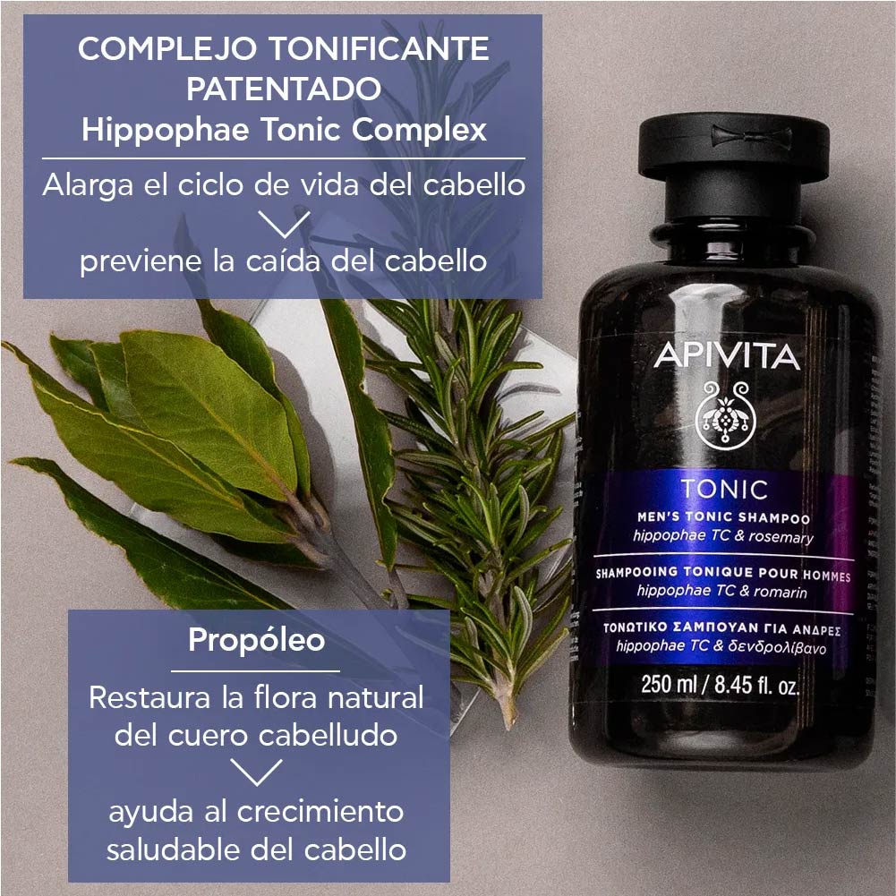 Apivita Men’s Tonic Shampoo 250 ml - Imagen 4